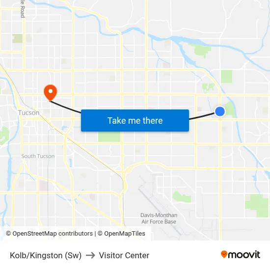 Kolb/Kingston (Sw) to Visitor Center map