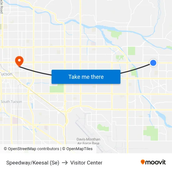 Speedway/Keesal (Se) to Visitor Center map