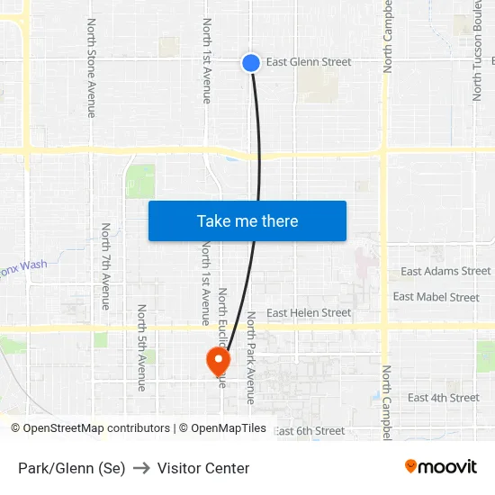 Park/Glenn (Se) to Visitor Center map