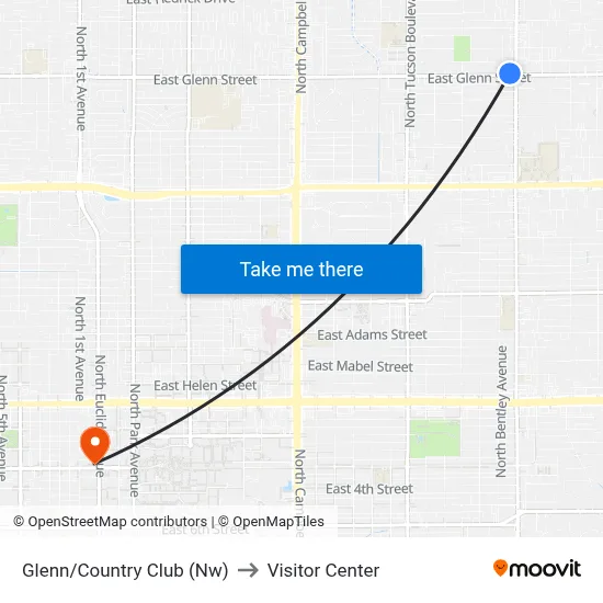 Glenn/Country Club (Nw) to Visitor Center map