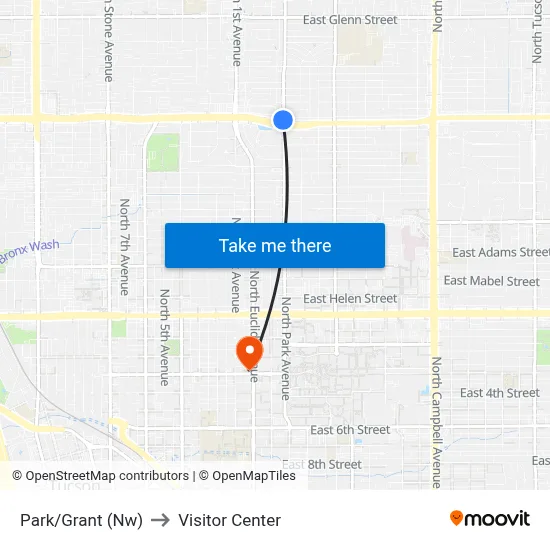 Park/Grant (Nw) to Visitor Center map