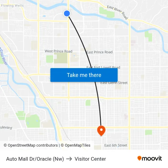 Auto Mall Dr/Oracle (Nw) to Visitor Center map