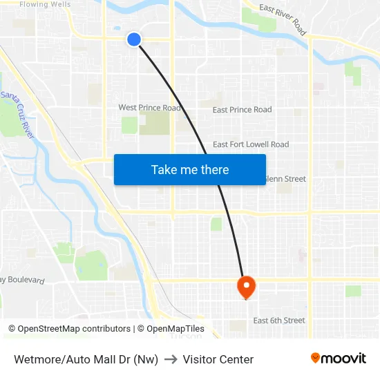 Wetmore/Auto Mall Dr (Nw) to Visitor Center map