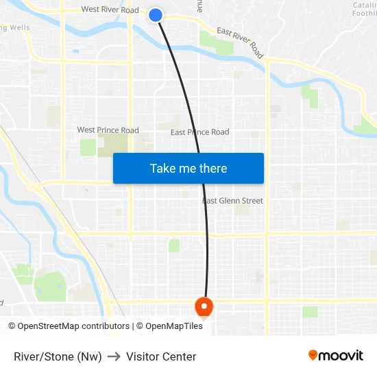 River/Stone (Nw) to Visitor Center map