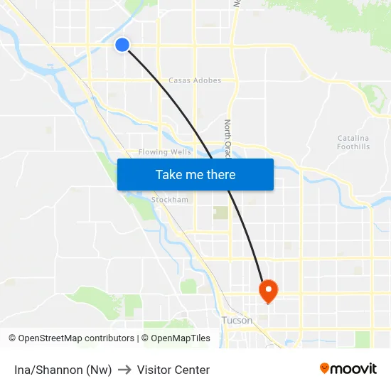 Ina/Shannon (Nw) to Visitor Center map