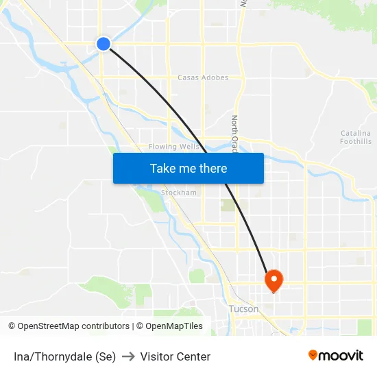 Ina/Thornydale (Se) to Visitor Center map