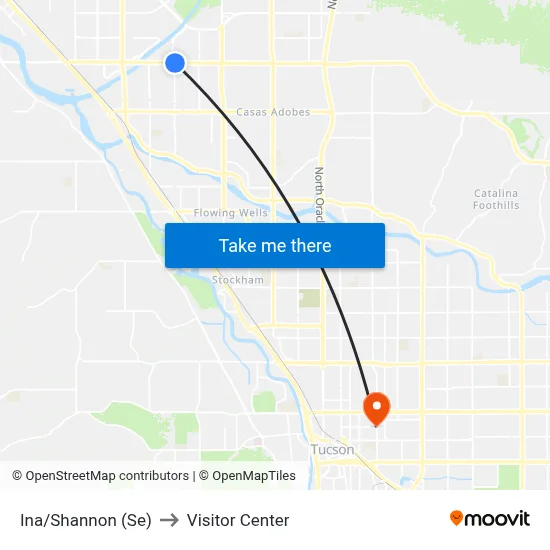 Ina/Shannon (Se) to Visitor Center map