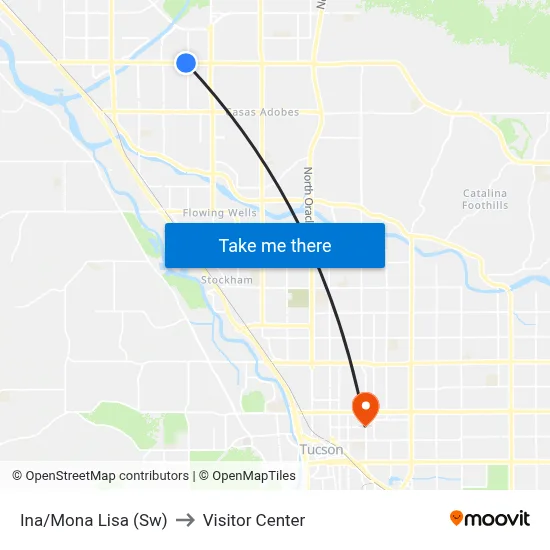 Ina/Mona Lisa (Sw) to Visitor Center map