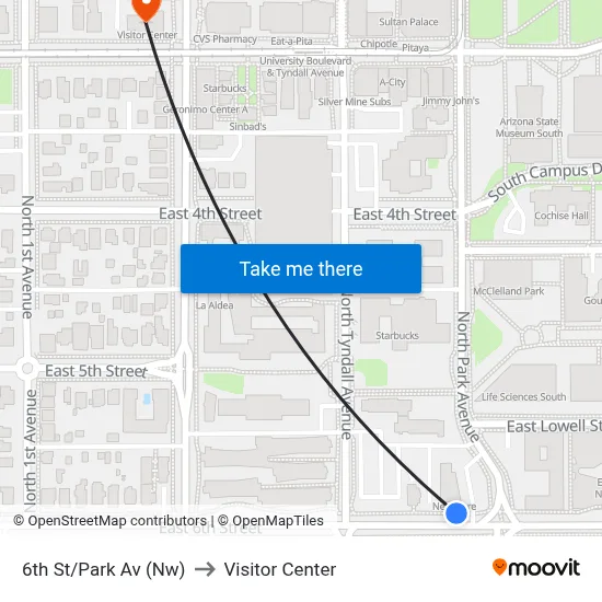 6th St/Park Av (Nw) to Visitor Center map
