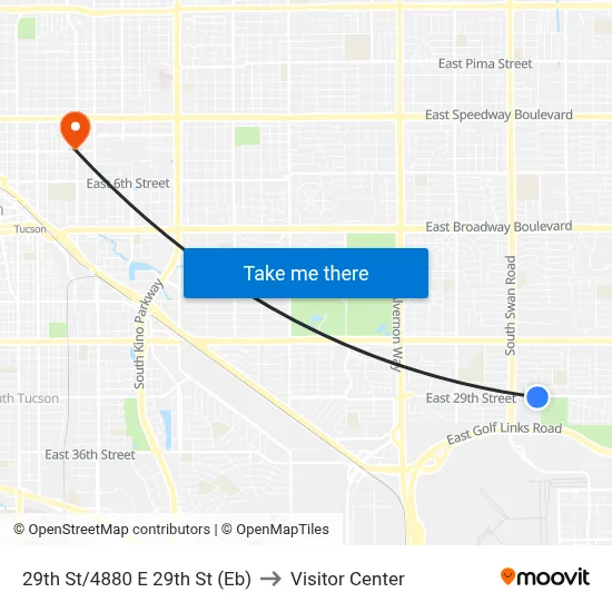 29th St/4880 E 29th St (Eb) to Visitor Center map