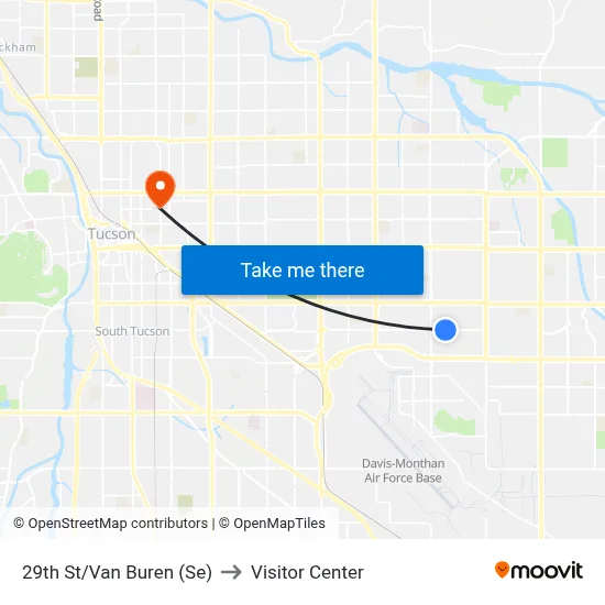 29th St/Van Buren (Se) to Visitor Center map