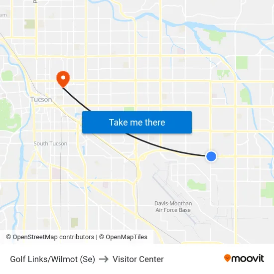 Golf Links/Wilmot (Se) to Visitor Center map