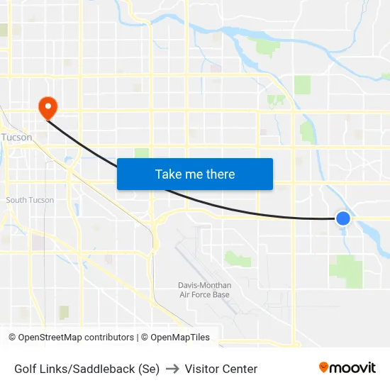 Golf Links/Saddleback (Se) to Visitor Center map