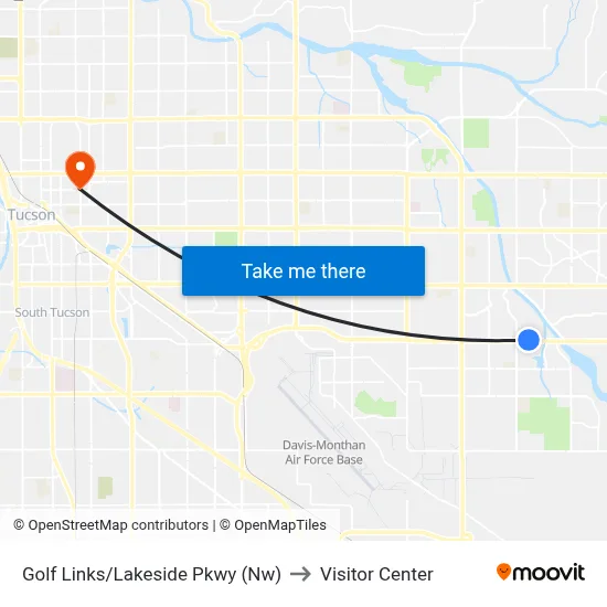 Golf Links/Lakeside Pkwy (Nw) to Visitor Center map