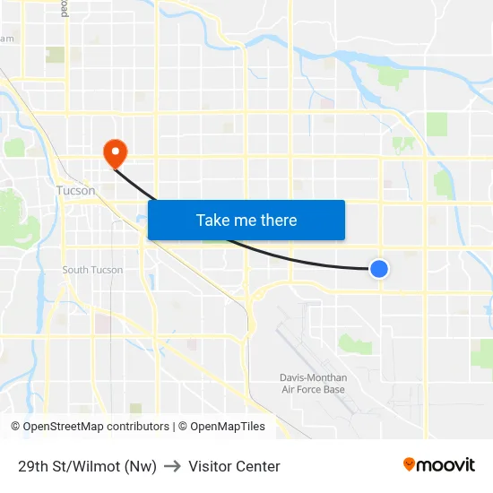 29th St/Wilmot (Nw) to Visitor Center map