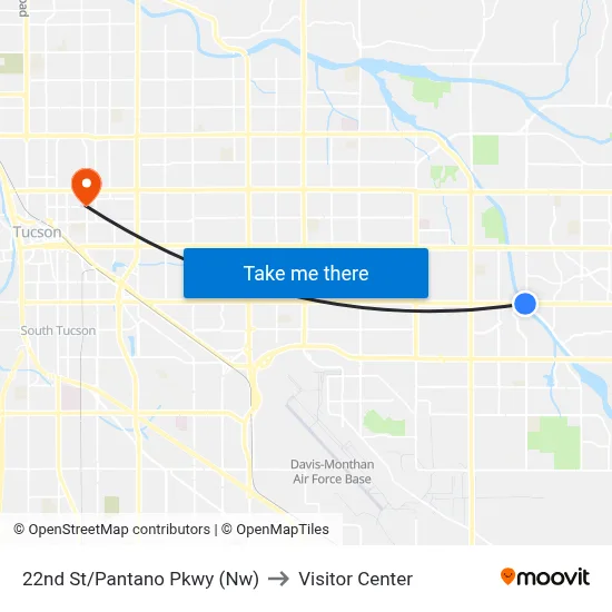 22nd St/Pantano Pkwy (Nw) to Visitor Center map