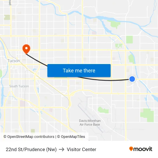 22nd St/Prudence (Nw) to Visitor Center map
