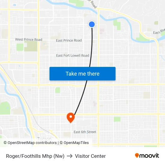 Roger/Foothills Mhp (Nw) to Visitor Center map
