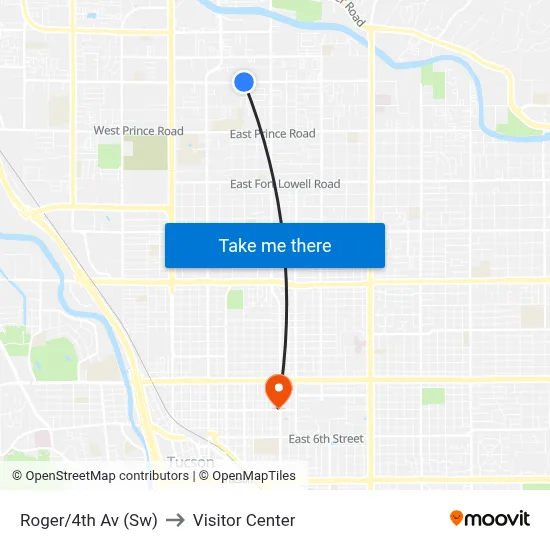 Roger/4th Av (Sw) to Visitor Center map
