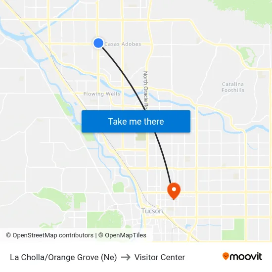 La Cholla/Orange Grove (Ne) to Visitor Center map