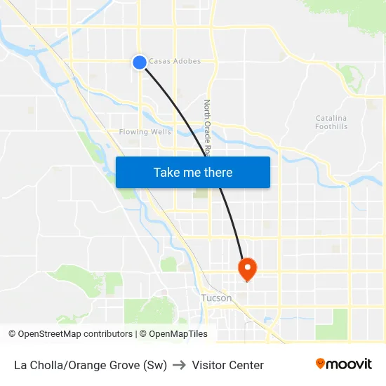 La Cholla/Orange Grove (Sw) to Visitor Center map
