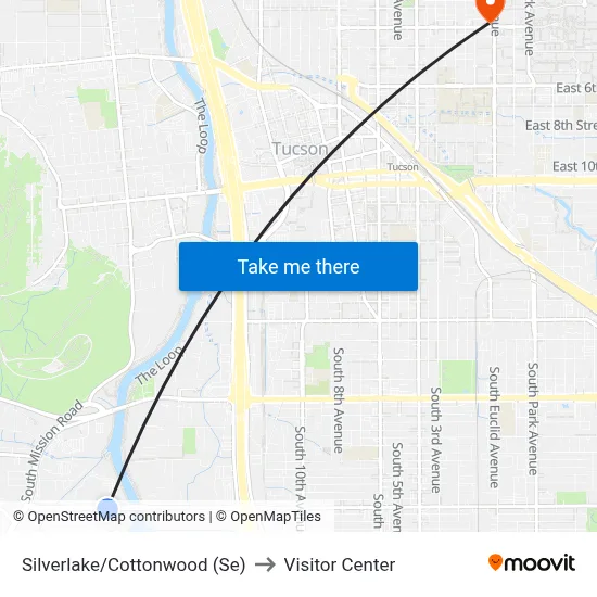 Silverlake/Cottonwood (Se) to Visitor Center map