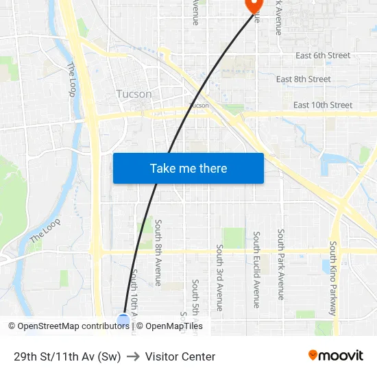 29th St/11th Av (Sw) to Visitor Center map