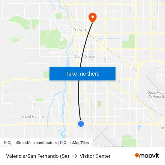 Valencia/San Fernando (Se) to Visitor Center map