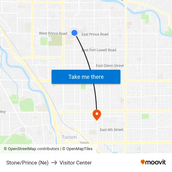 Stone/Prince (Ne) to Visitor Center map