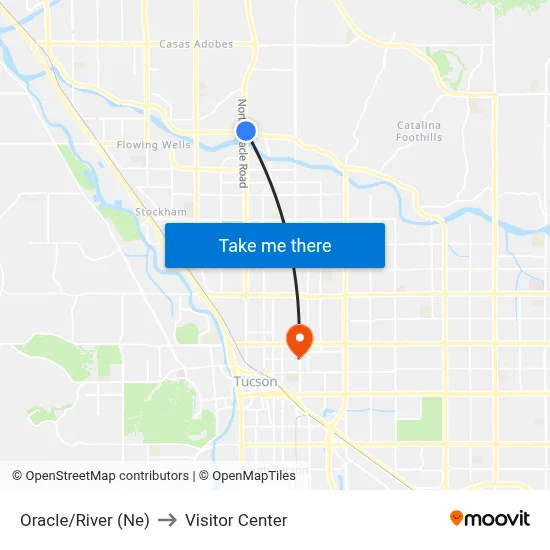 Oracle/River (Ne) to Visitor Center map