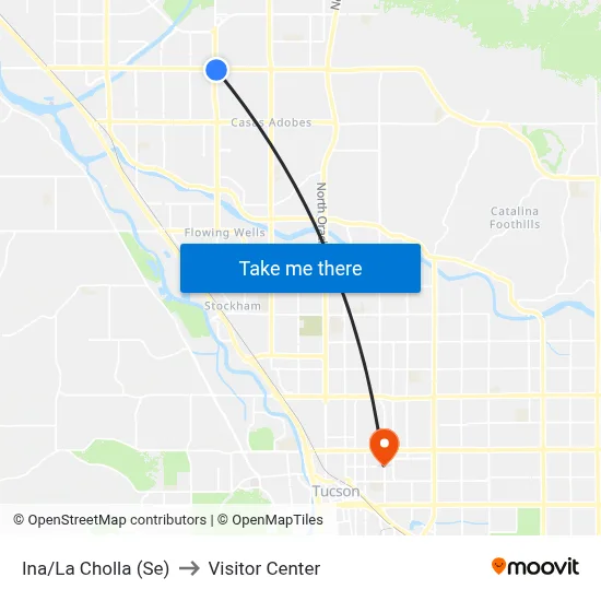 Ina/La Cholla (Se) to Visitor Center map