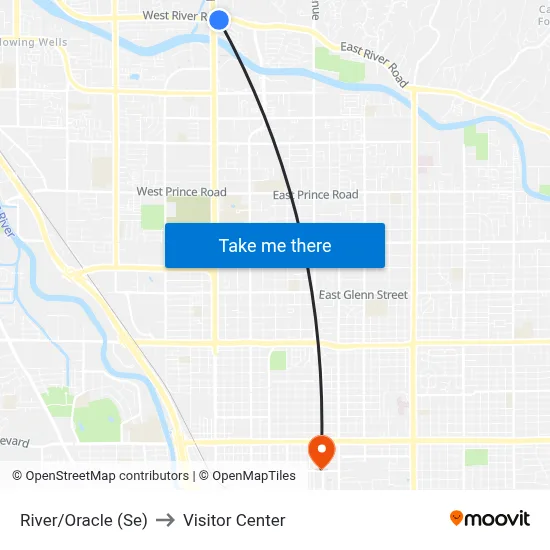 River/Oracle (Se) to Visitor Center map