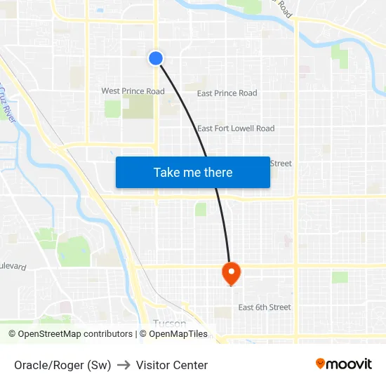 Oracle/Roger (Sw) to Visitor Center map