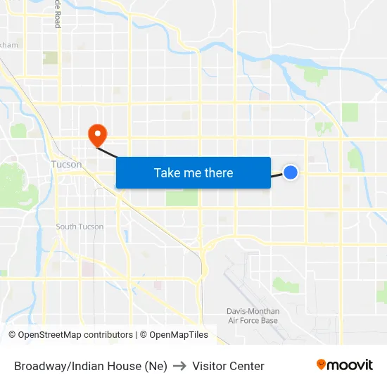 Broadway/Indian House (Ne) to Visitor Center map