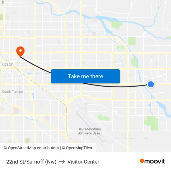 22nd St/Sarnoff (Nw) to Visitor Center map