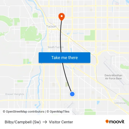 Bilby/Campbell (Sw) to Visitor Center map