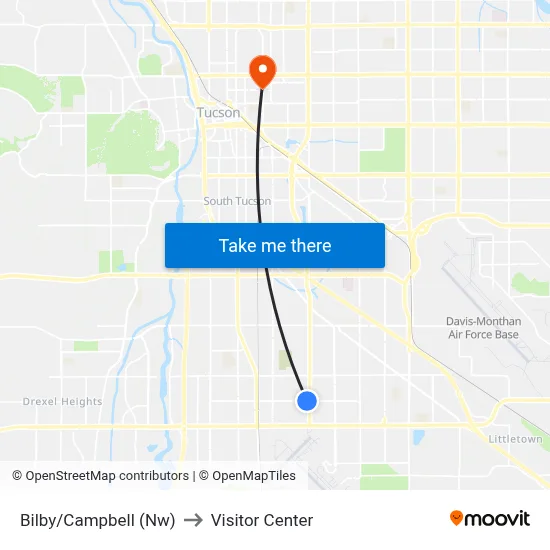 Bilby/Campbell (Nw) to Visitor Center map