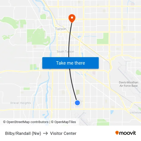 Bilby/Randall (Nw) to Visitor Center map