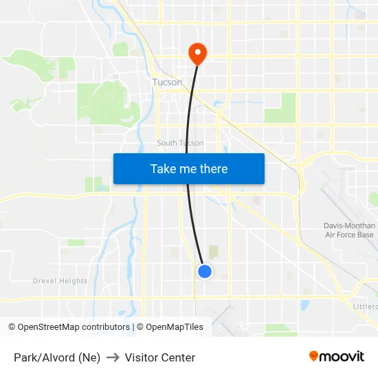 Park/Alvord (Ne) to Visitor Center map
