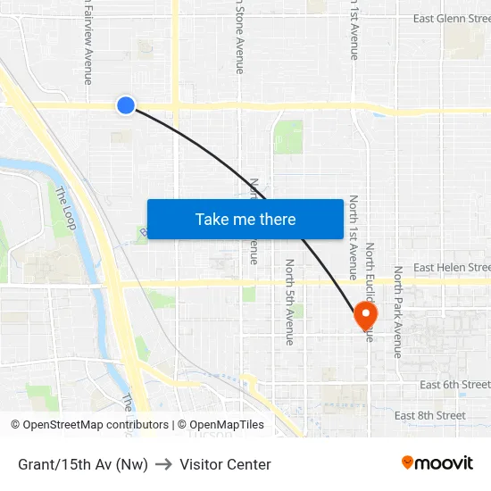 Grant/15th Av (Nw) to Visitor Center map