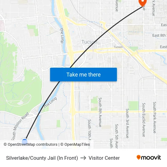 Silverlake/County Jail (In Front) to Visitor Center map