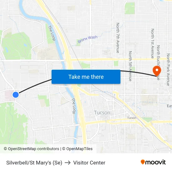Silverbell/St Mary's (Se) to Visitor Center map