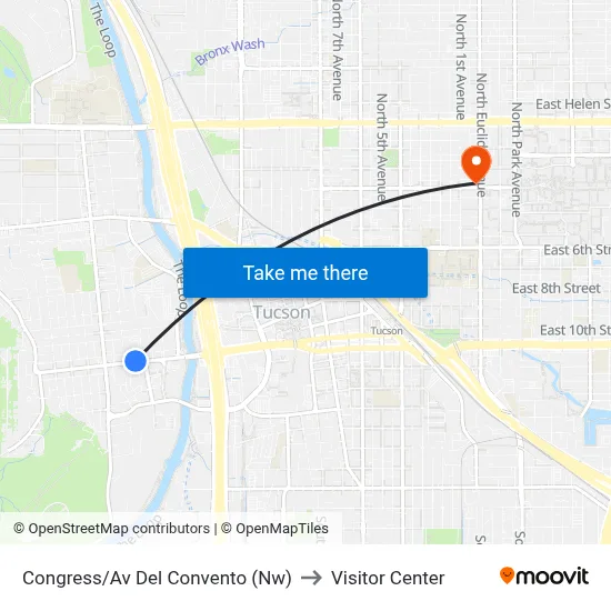 Congress/Av Del Convento (Nw) to Visitor Center map