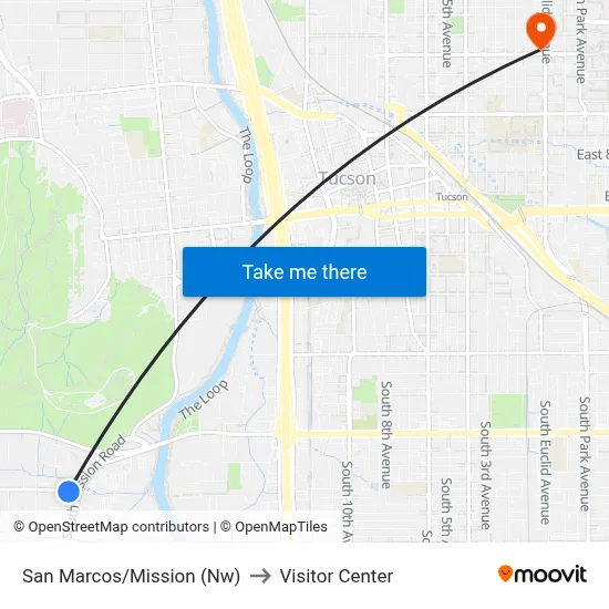 San Marcos/Mission (Nw) to Visitor Center map