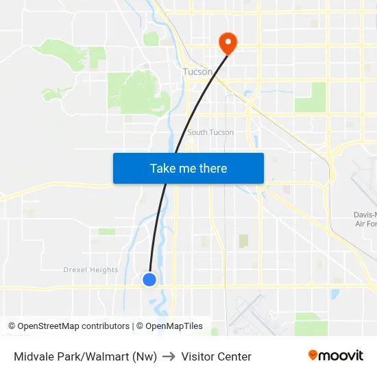 Midvale Park/Walmart (Nw) to Visitor Center map