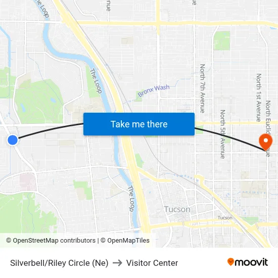 Silverbell/Riley Circle (Ne) to Visitor Center map