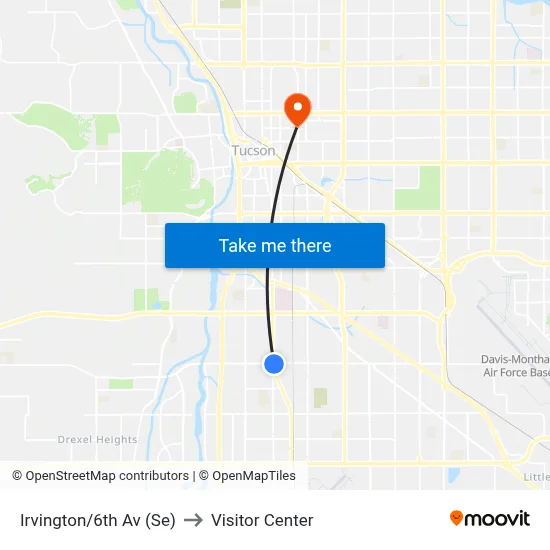 Irvington/6th Av (Se) to Visitor Center map