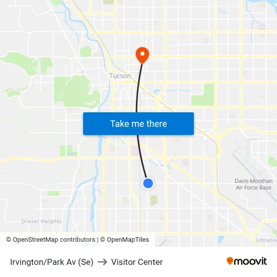 Irvington/Park Av (Se) to Visitor Center map
