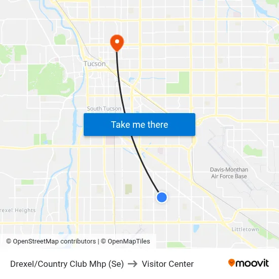 Drexel/Country Club Mhp (Se) to Visitor Center map