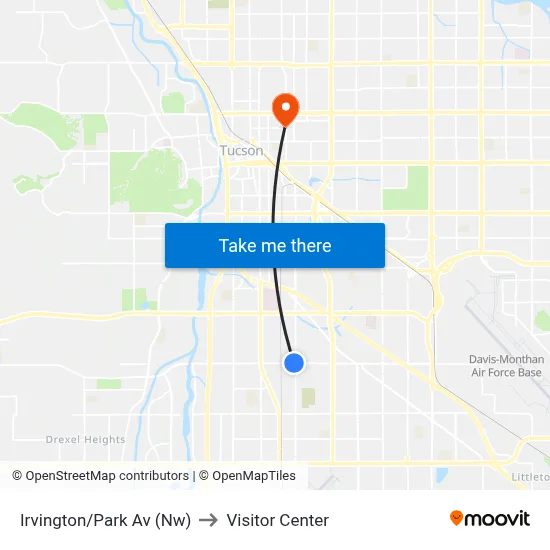 Irvington/Park Av (Nw) to Visitor Center map